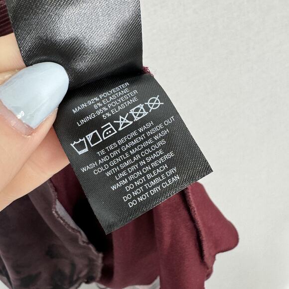 Tiger Mist Frieda Dress Womens XS Burgundy Romantic Halter Y2K Fairy Grunge - Picture 15 of 15